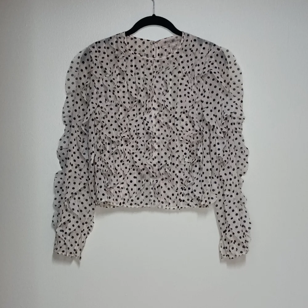 GIAMBATTISTA VALLI x H&M ruffled pink with black dots top size 2